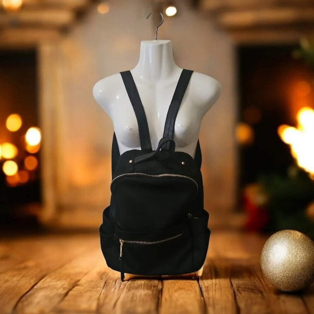 Back Pack Teachers Black With Lots If Sections Gold Hardware Good Size Like New